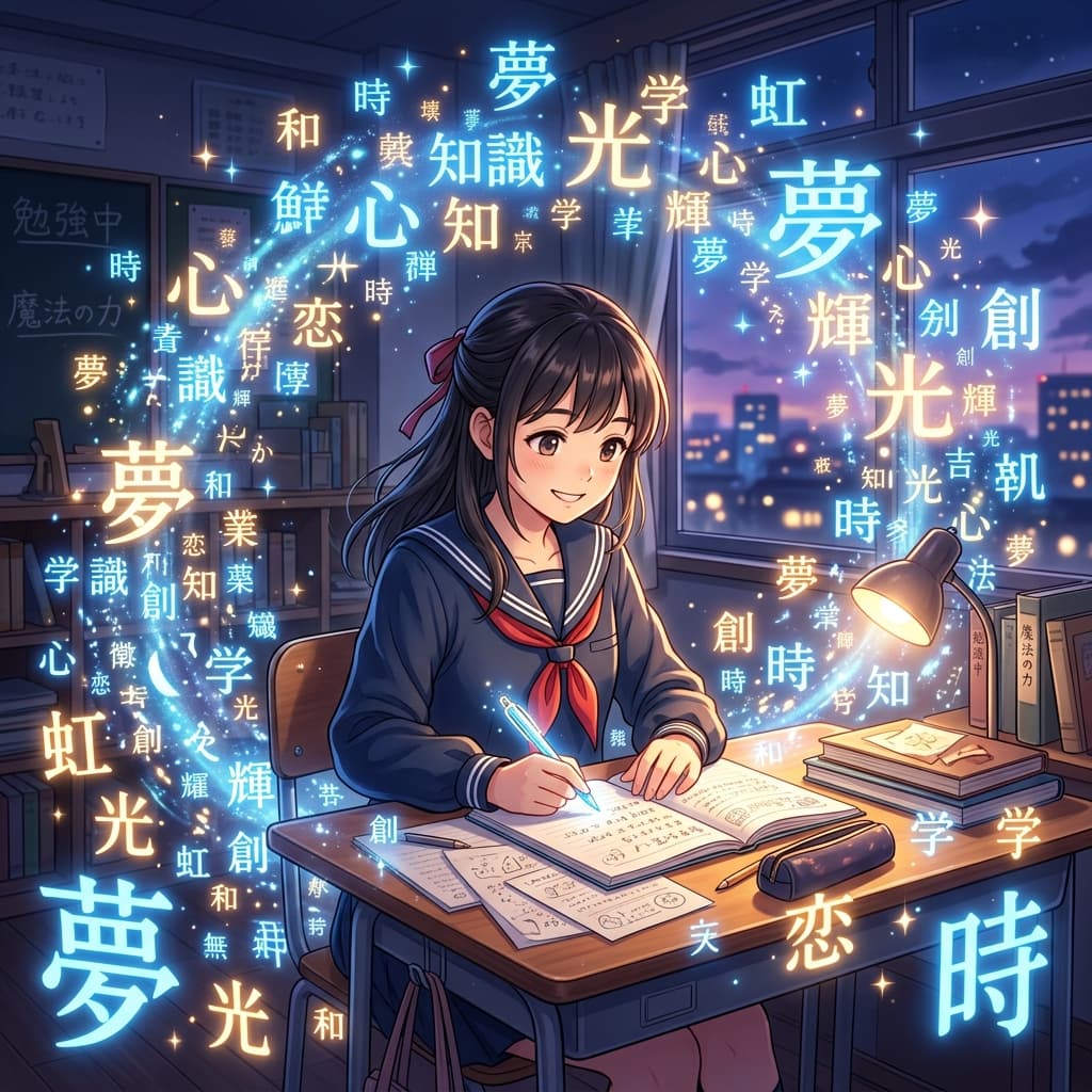 JLPT Kanji Count Anime Illustration