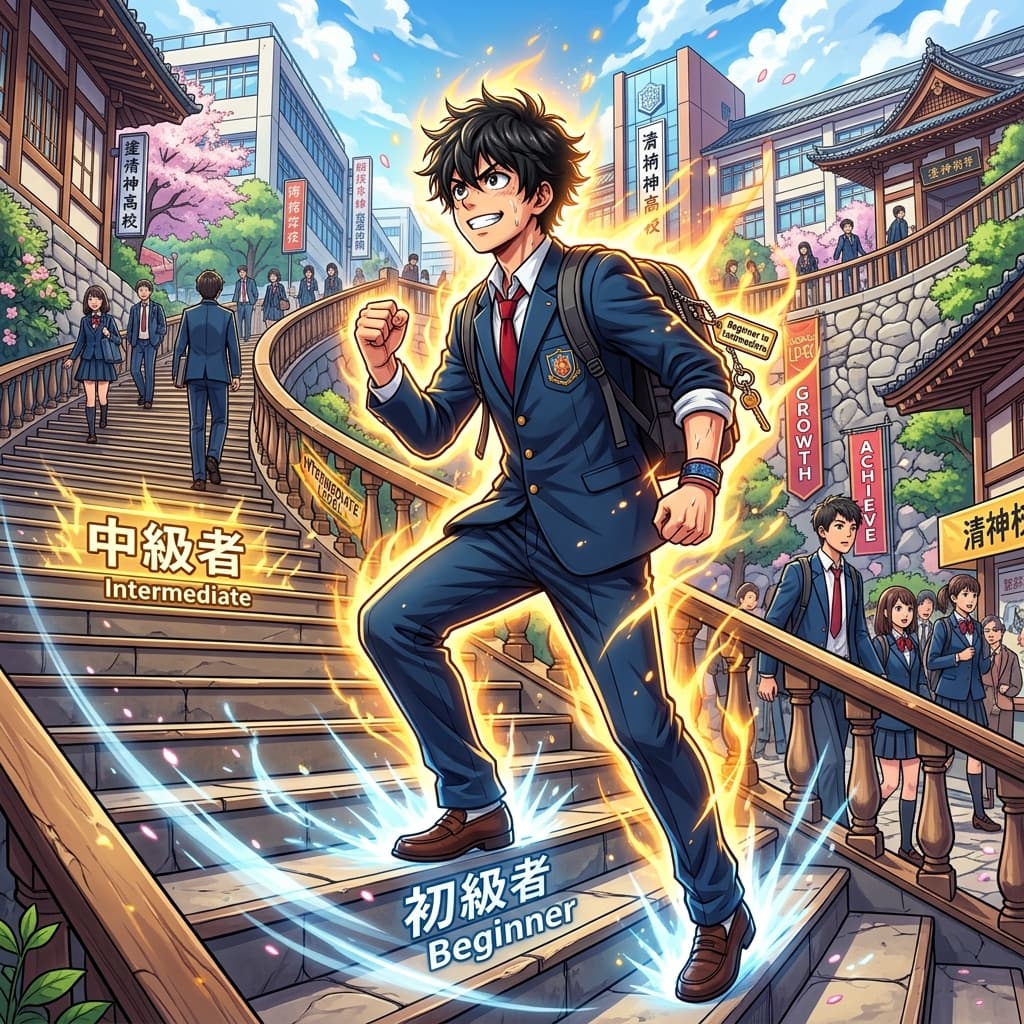 JLPT N4 vs N3 Anime Illustration