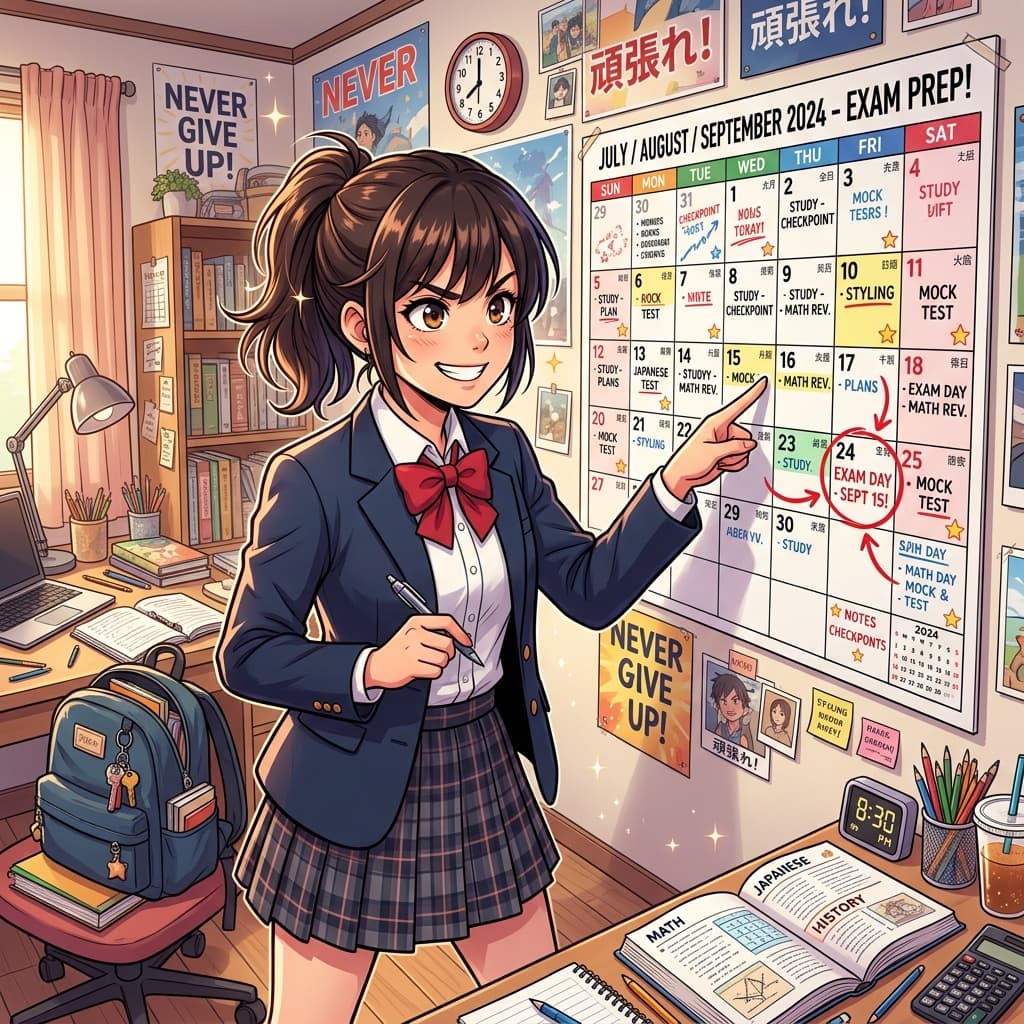 JLPT N5 Study Plan Anime Illustration
