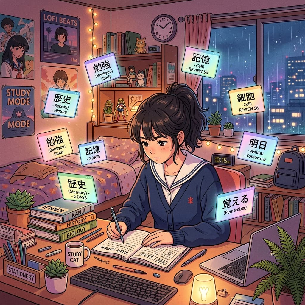 JLPT Vocabulary with SRS Anime Illustration